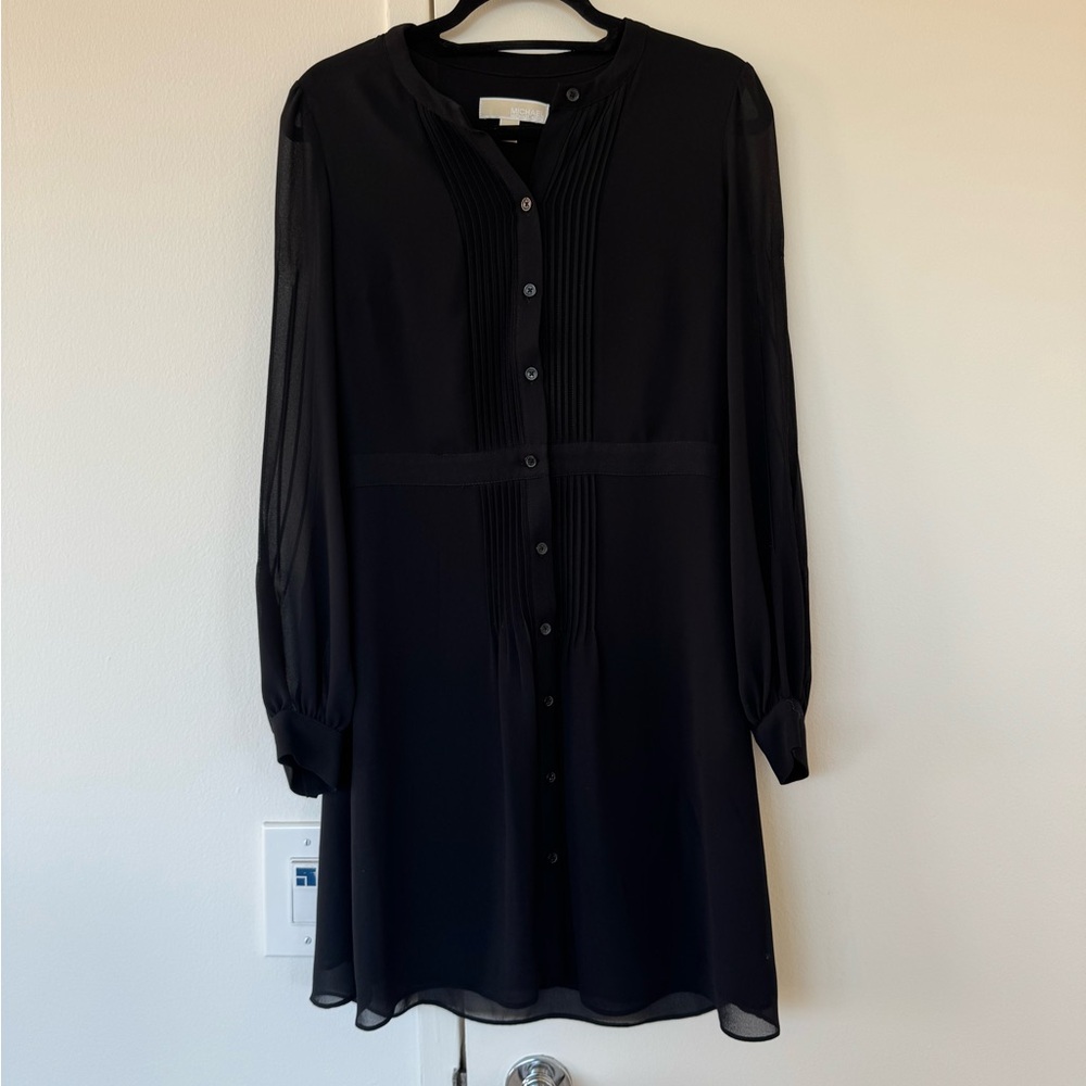 Elegant Black Button-Up Dress